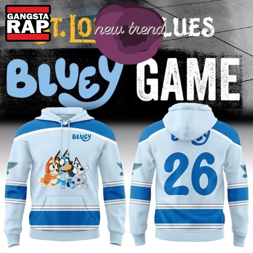 St. Louis Blues 2026 Bluey Night Game Custom Number Hoodie, Trending Design Shirt St. Louis Blues 2026 Bluey Night Game Custom Number Hoodie, Trending Design Shirt