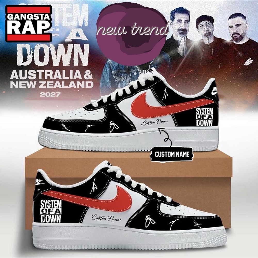 System Of A Down And Faith No More Australia x New Zealand Tour Air Force 1 Shoes