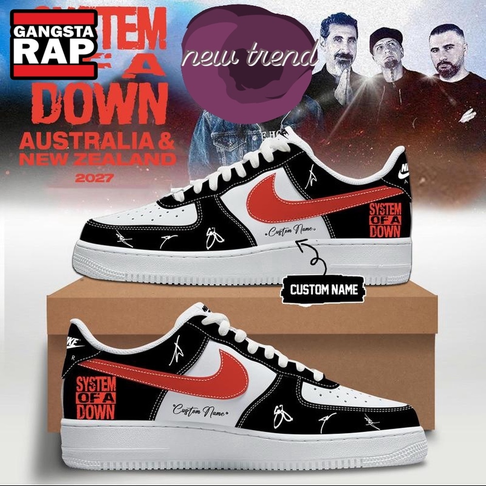 System Of A Down And Faith No More Australia x New Zealand Tour Signature Air Force 1 Shoes Sneakers