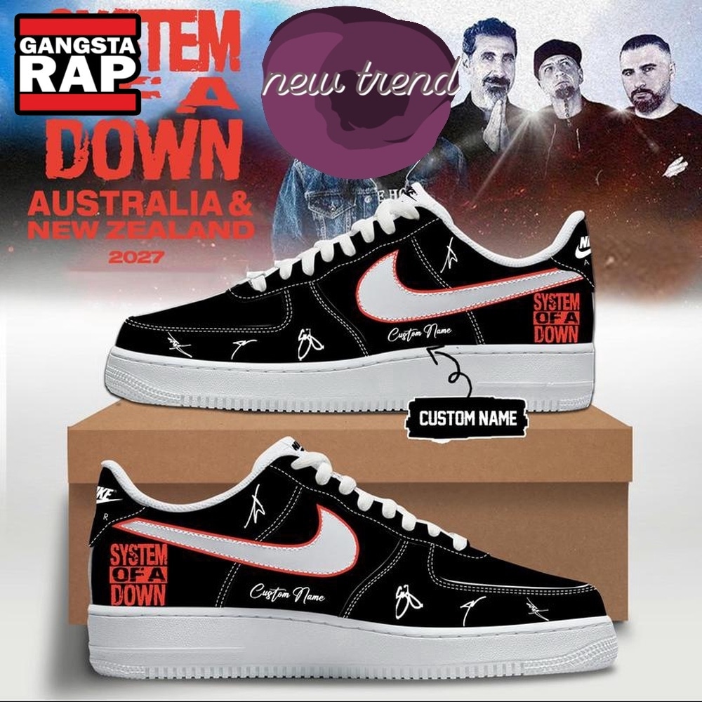 System Of A Down And Faith No More Australia x New Zealand Tour Signed Air Force 1 Shoes Sneakers