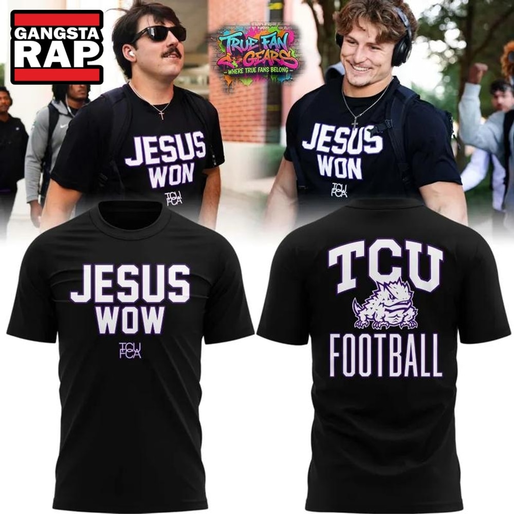 TCU Horned Frogs Jesus Won 2026 Graphic T Shirt, Trending Design Shirt TCU Horned Frogs Jesus Won 2026 Graphic T Shirt, Trending Design Shirt