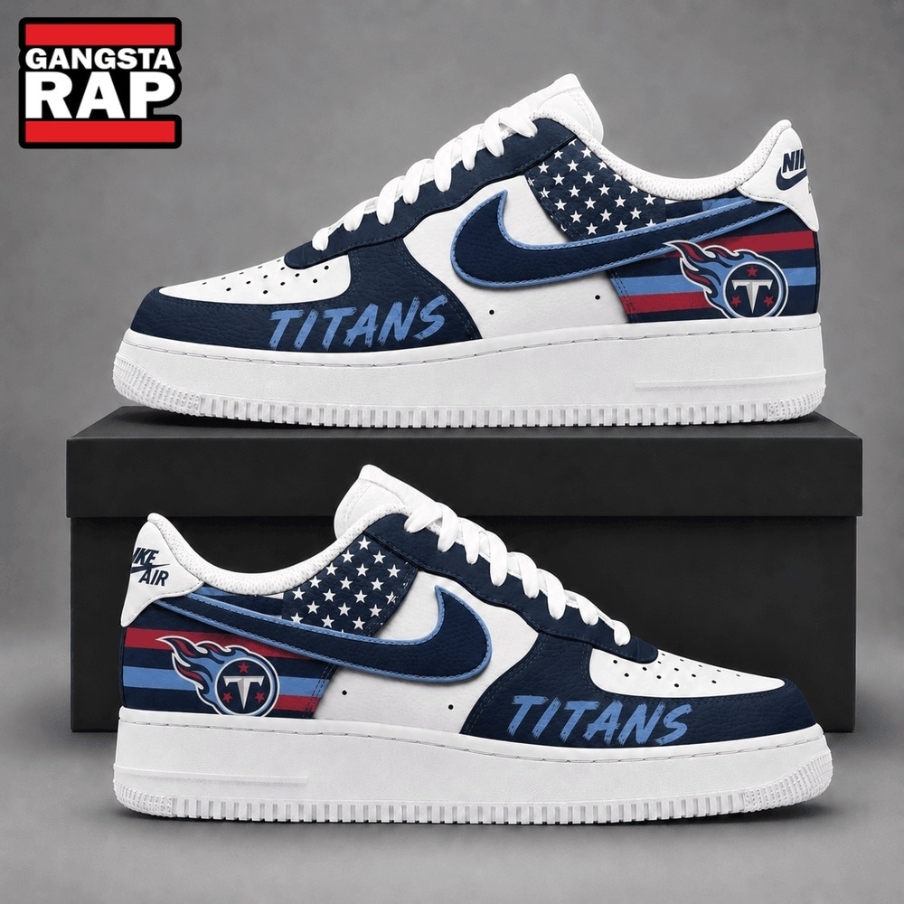 Tennessee Titans NFL American Flag Football Team Limited Air Force 1 Shoes Sneakers Tennessee Titans NFL American Flag Football Team Limited Air Force 1 Shoes Sneakers