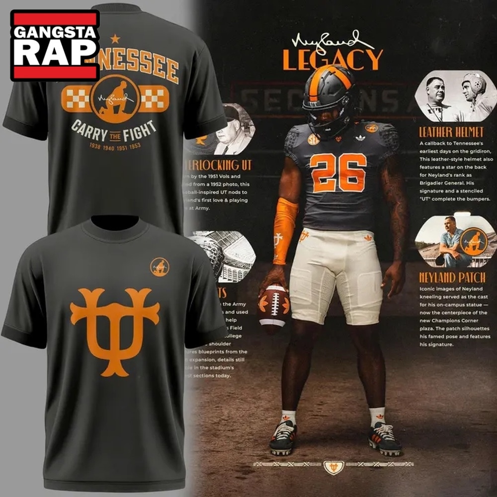 Tennessee Volunteers Neyland Legacy Smokey Grey 2026 T Shirt, Trending Design Shirt Tennessee Volunteers Neyland Legacy Smokey Grey 2026 T Shirt