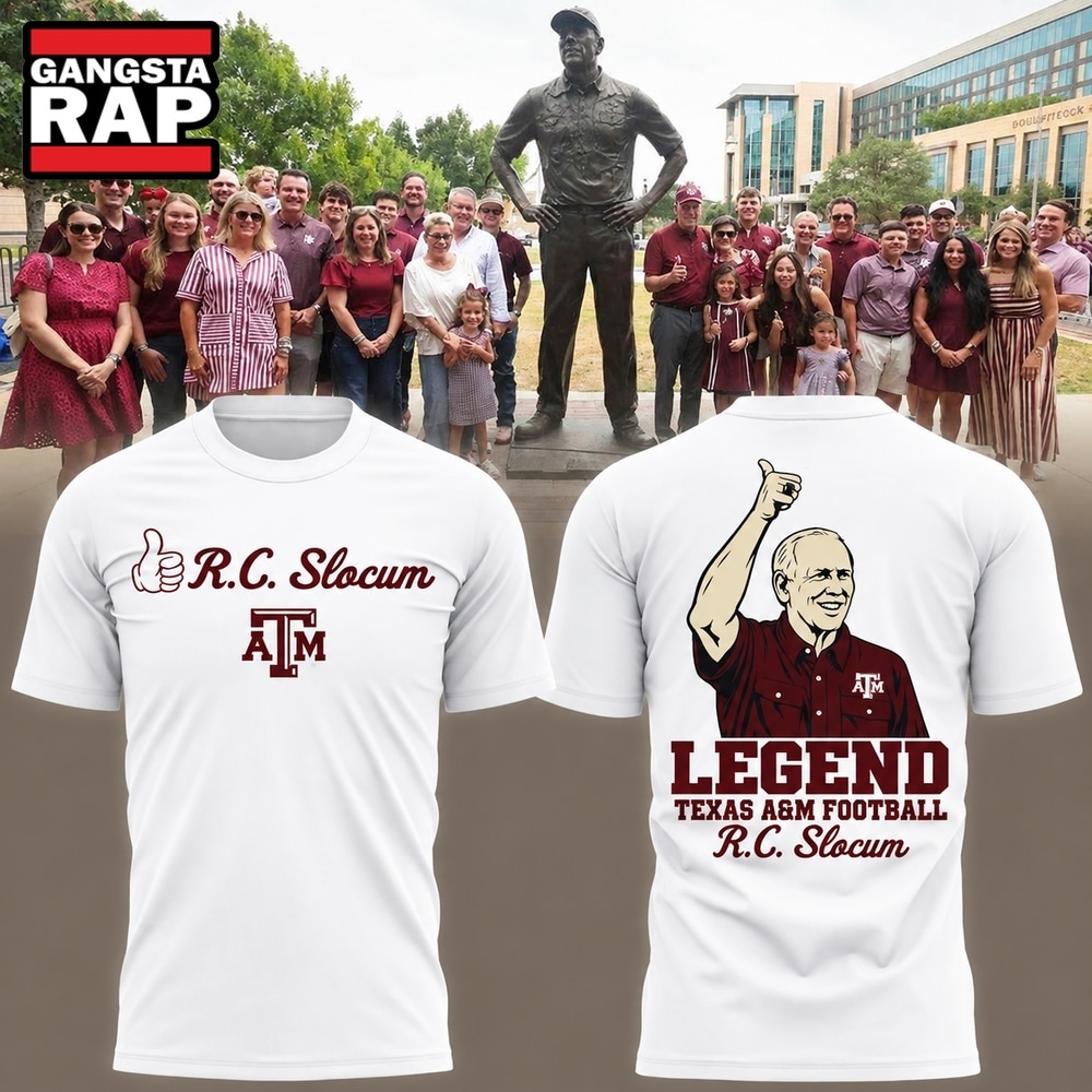 Texas A&M Aggies Honoring Coach R.C. Slocum 2026 White T Shirt, Trending Design Shirt Texas A M Aggies Honoring Coach R C Slocum 2026 White T Shirt