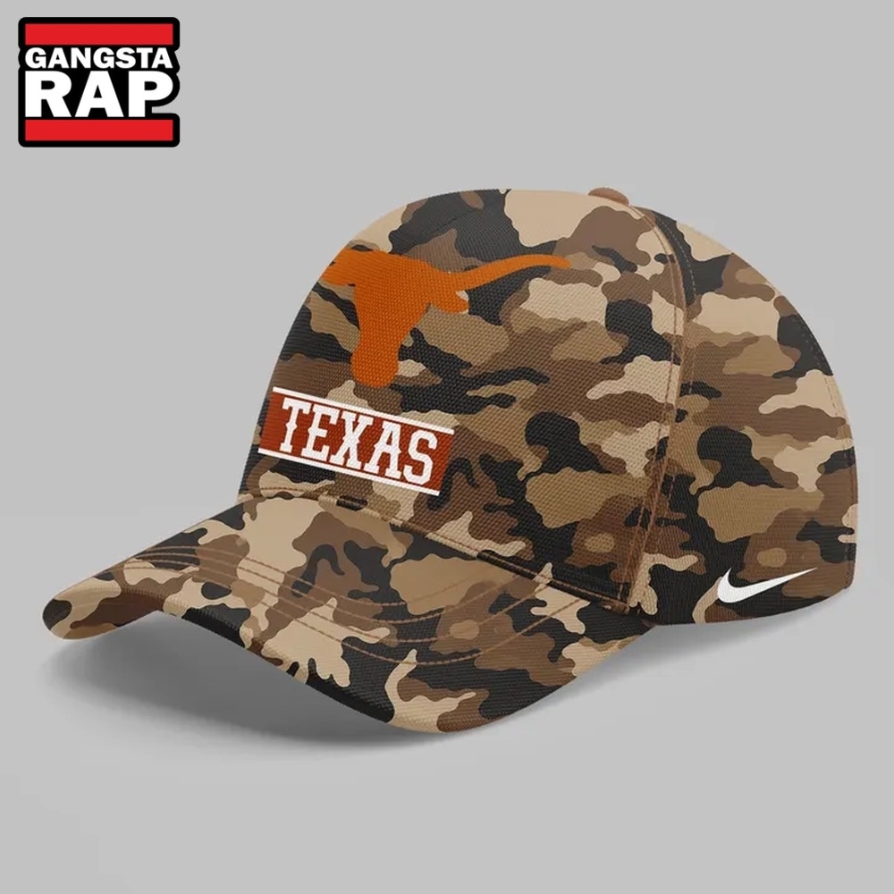 Texas Longhorns 2026 Military Appreciation Sideline Dri FIT Camo Cap, Trending Baseball Cap Texas Longhorns 2026 Military Appreciation Sideline Dri Fit Camo Cap
