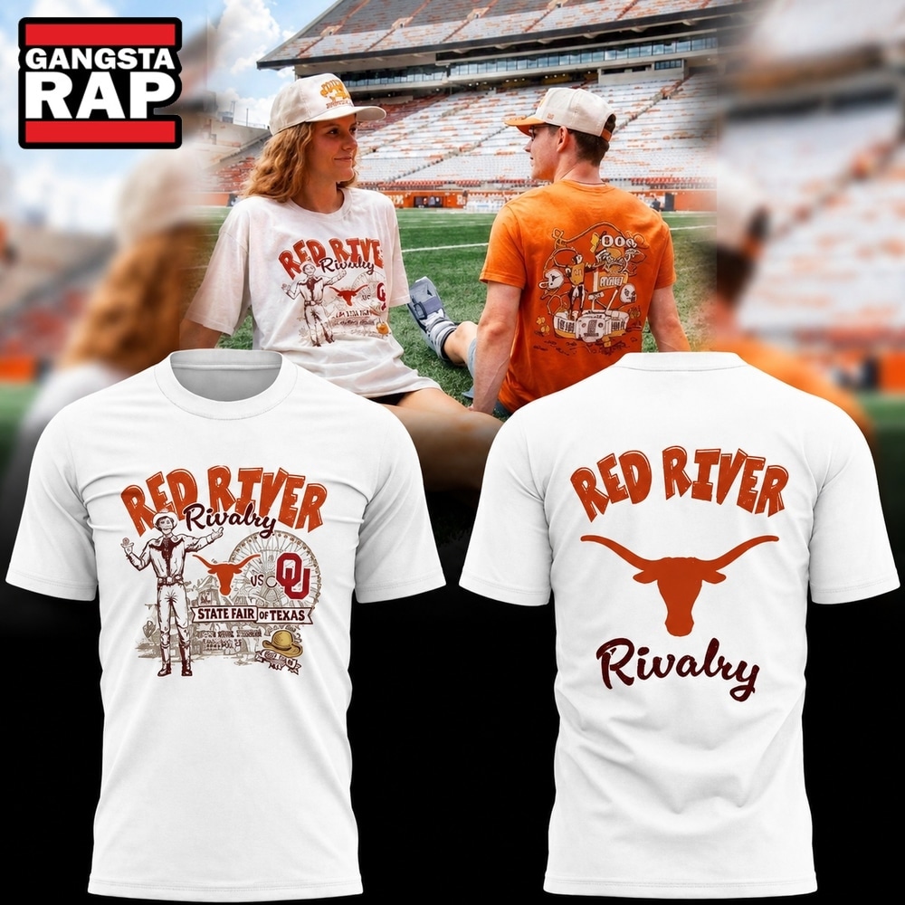 Texas Longhorns Red River Rivalry 2026 White T Shirt, Trending Design Shirt Texas Longhorns Red River Rivalry 2026 White T Shirt