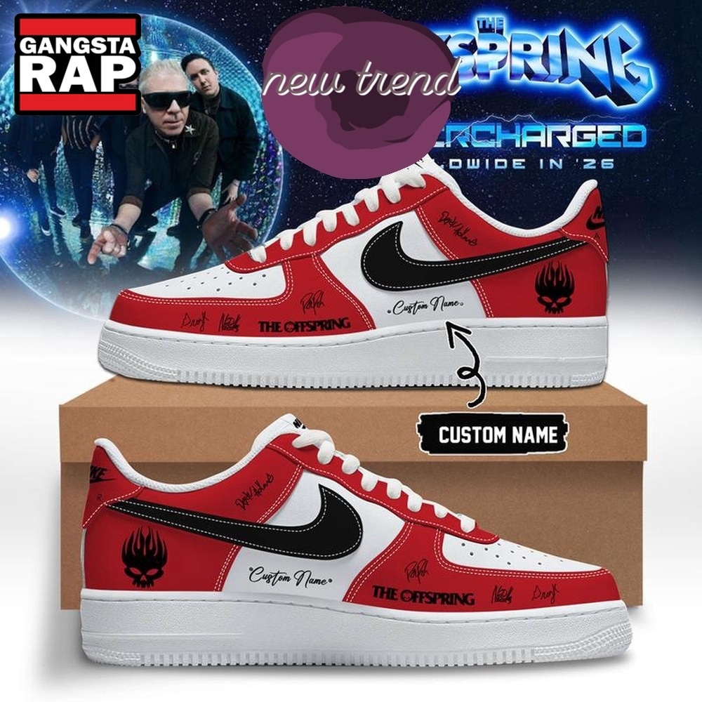 The Offspring Supercharged World Tour 2026 Red Air Force 1 Shoes Sneakers