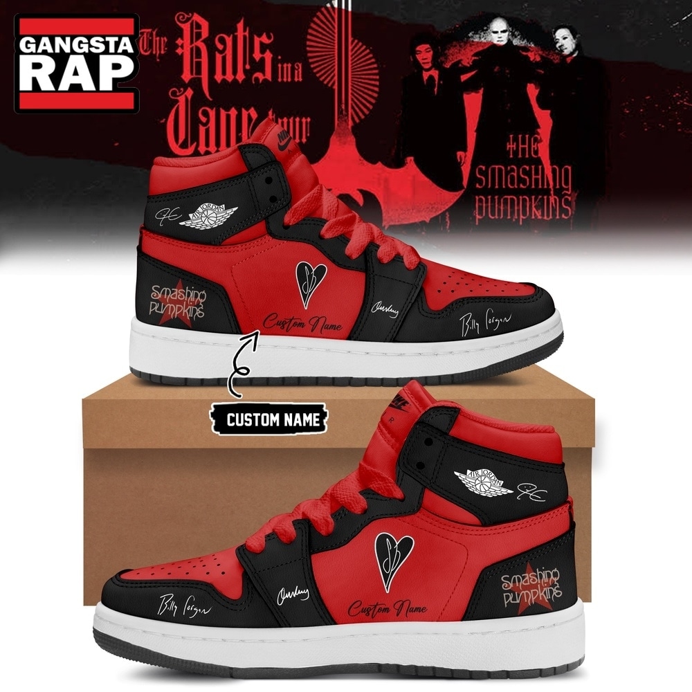 The Smashing Pumpkins The Rats In A Cage Tour 2026 Red Air Jordan 1 Hightop Shoes, Music Air Jordan 1 Shoes The Smashing Pumpkins The Rats IN A Cage Tour 2026 Red Air Jordan 1 Hightop Shoes