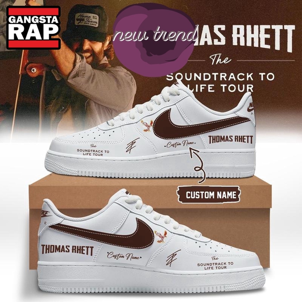 Thomas Rhett The Soundtrack to Life Tour 2026 White Air Force 1 Shoes Sneakers Thomas Rhett The Soundtrack to Life Tour 2026 White Air Force 1 Shoes Sneakers