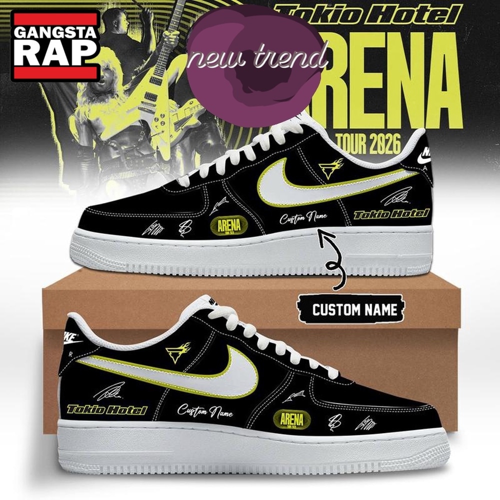 Tokio Hotel ARENA TOUR 2026 Special New Black Air Force 1 Shoes Tokio Hotel ARENA TOUR 2026 Special New Black Air Force 1 Shoes