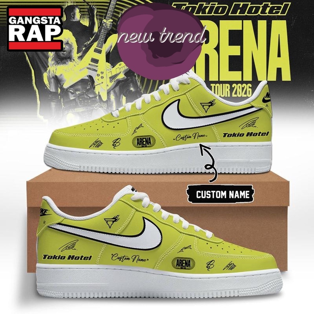 Tokio Hotel ARENA TOUR 2026 Special New Yellow Air Force 1 Shoes Tokio Hotel ARENA TOUR 2026 Special New Yellow Air Force 1 Shoes