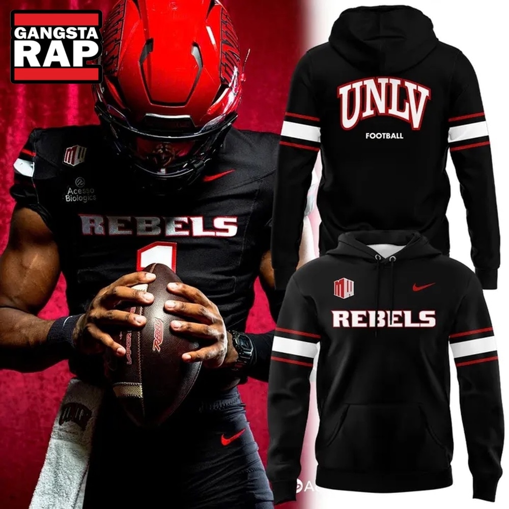UNLV Rebels Football Wear Black Hoodie Shirt, Trending Design Shirt Unlv Rebels Football Wear Black Hoodie Shirt