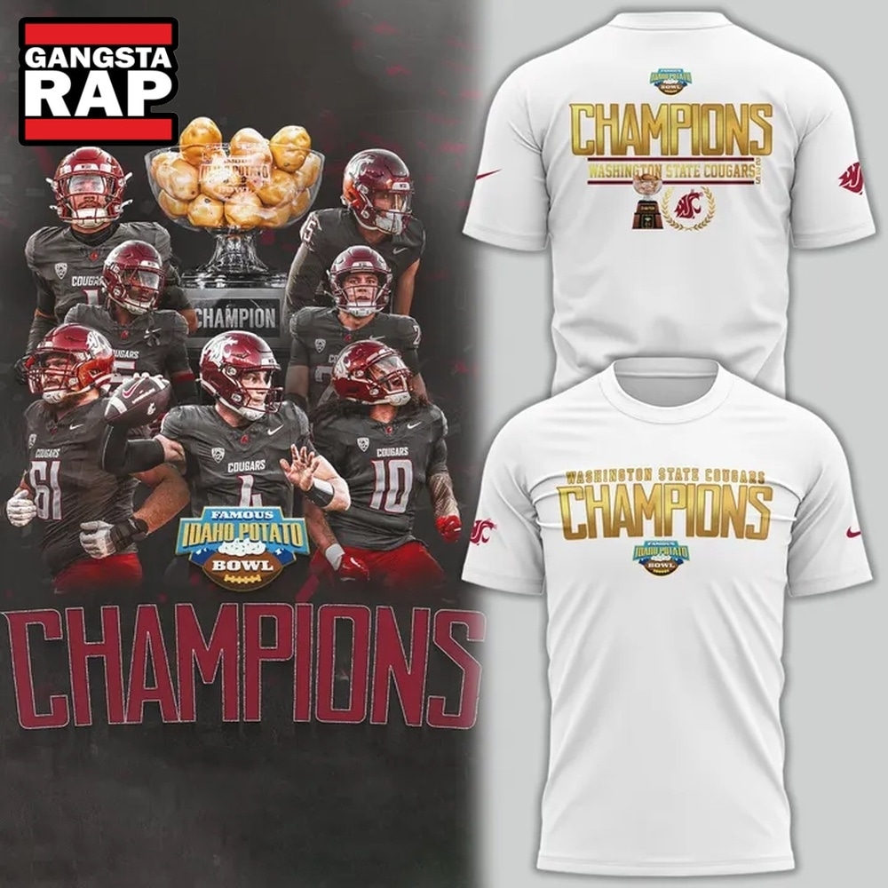 Washington State Cougars Famous Idaho Potato Bowl Champions T Shirt, Trending Design Shirt Washington State Cougars Famous Idaho Potato Bowl Champions T Shirt, Trending Design Shirt