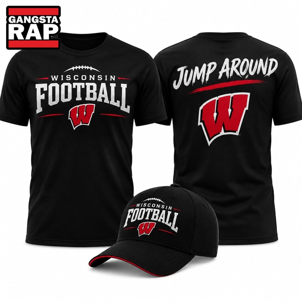 Wisconsin Badgers Football Jump Around 2026 Graphic T Shirt, Trending Design Shirt Wisconsin Badgers Football Jump Around 2026 Graphic T Shirt