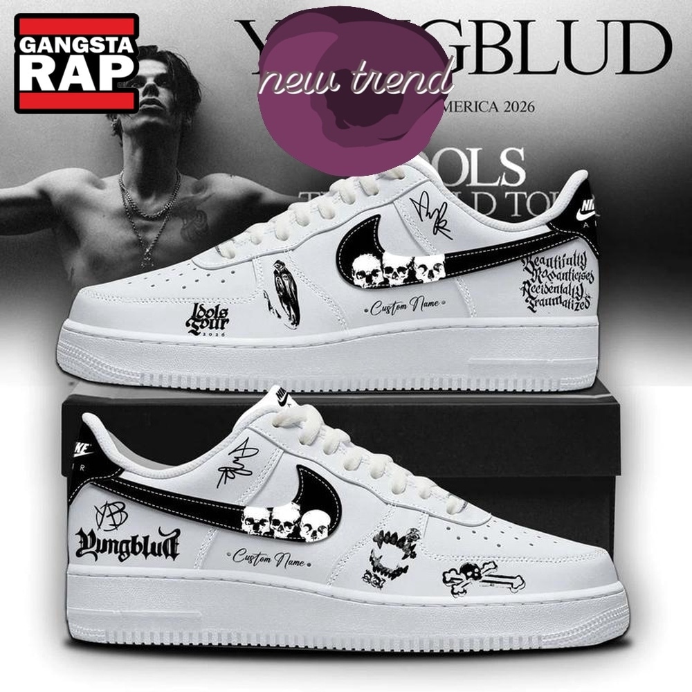 YUNGBLUD Idols World Tour 2026 Custom Name White Air Force 1 Shoes Sneakers